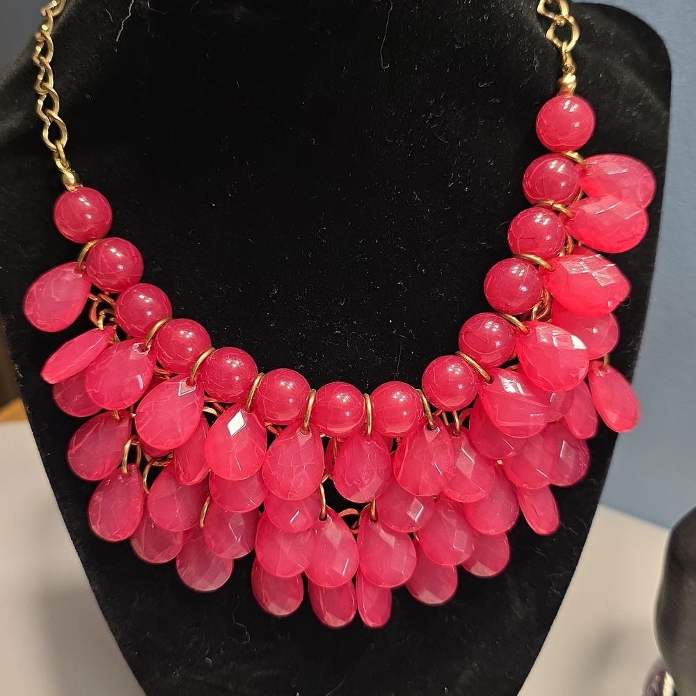 Elegant Pink Statement Necklace
